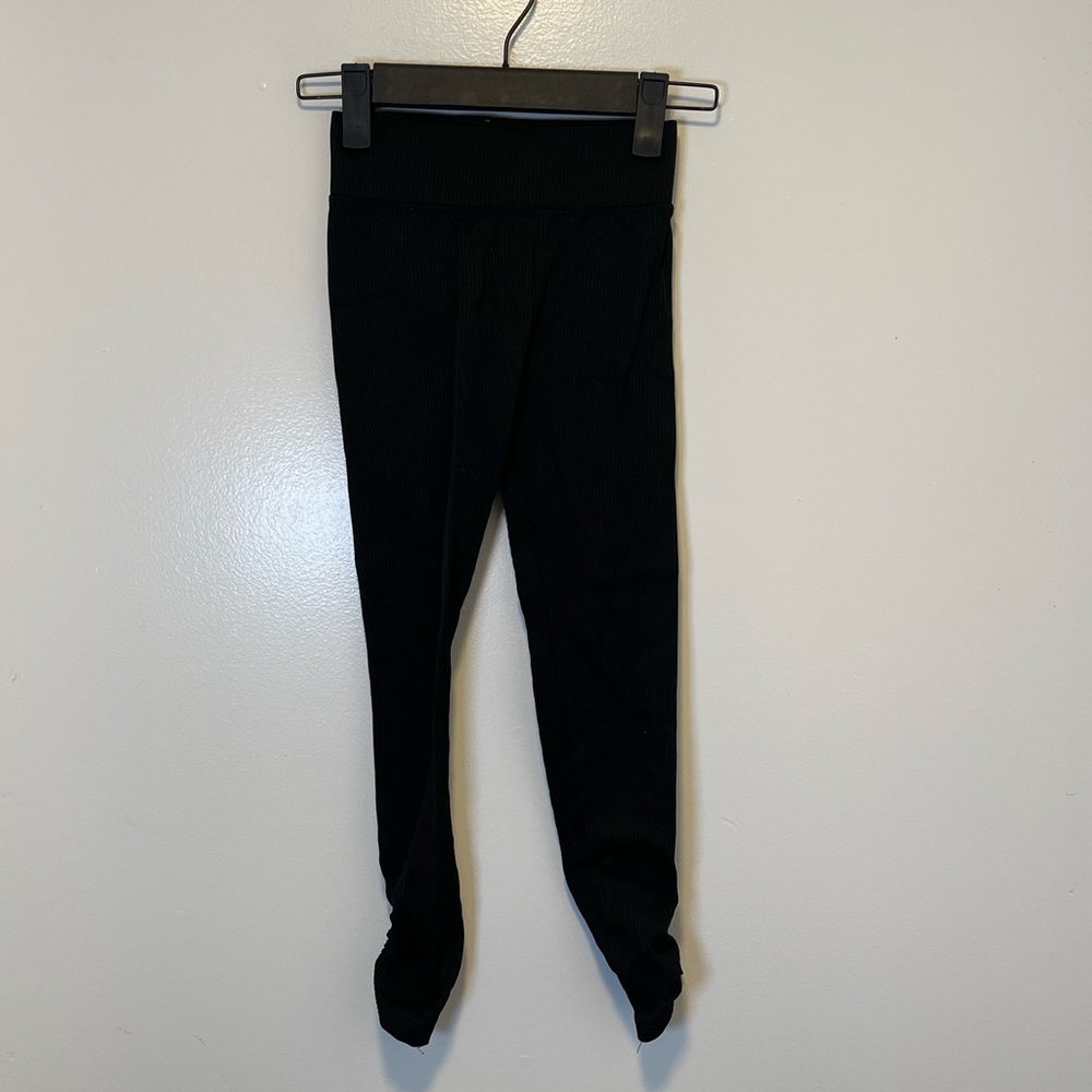 Zara black ribbed‎ tights leggings girls size 8